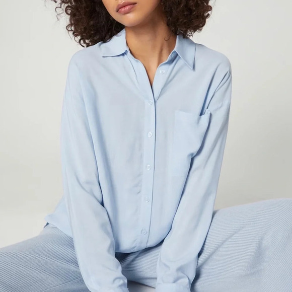 Leni Klum x About You Women's Long Sleeve Button Down Oversize Viscose Shirt M/L - Picture 2 of 14